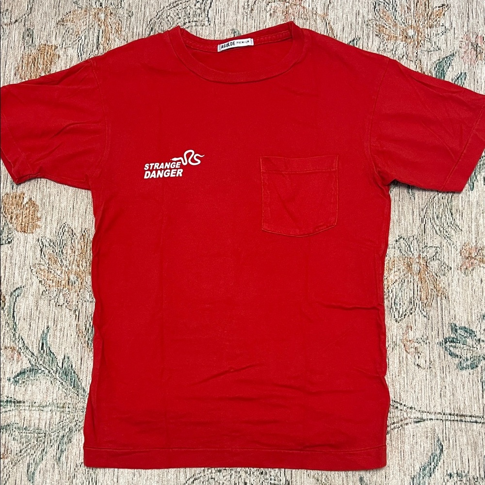 Agolde Red Short Sleeve Tee